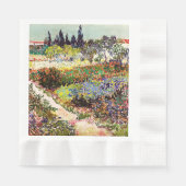 ヴァンゴッホフローリングガーデンアットアルレスフローラファインアート 縁ありランチョンナプキン (正面)