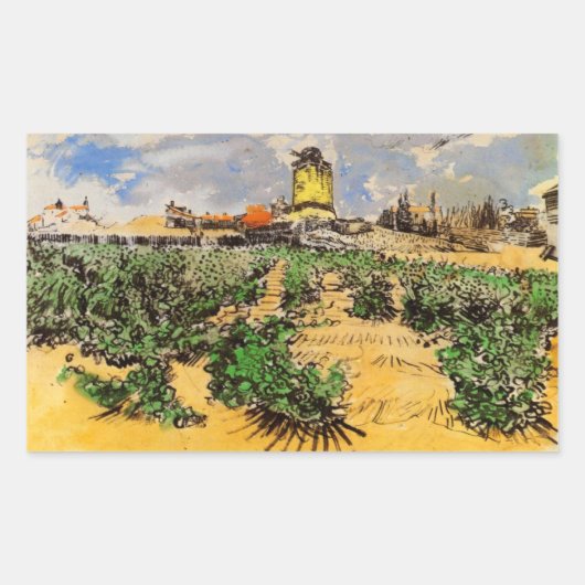 ヴァンゴッホミルオブアルフォンスドーデットアットフォンテビエル 長方形シール (正面)