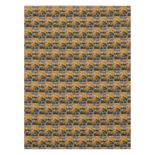 ヴァンゴッホランドスケープwithハウス&ポーローマン テーブルクロス (正面)