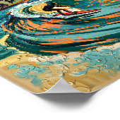 ヴァンゴッホヴェネツィアビーチサーフカリフォルニアレトロトラベル ポスター (角)