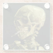 ヴァンゴッホ喫煙スケルトン ガラスコースター (裏面)