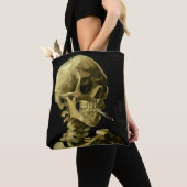 ヴァンゴッホ喫煙スケルトン トートバッグ (クローズアップ)