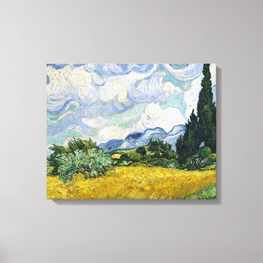 ヴァンゴッホ小麦畑絵画サイプレス キャンバスプリント (正面)