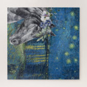 ヴァンゴッホ星空の夜と黒馬のコンパイル ジグソーパズル (横)