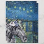 ヴァンゴッホ星空の夜と黒馬のスクラップブック (正面/裏面)
