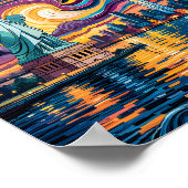 ヴァンゴッホ星空の夜ニューヨーク自由旅行 ポスター (角)