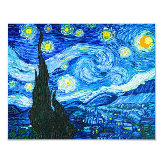 ヴァンゴッホ星空の夜 フォトプリント            (正面)