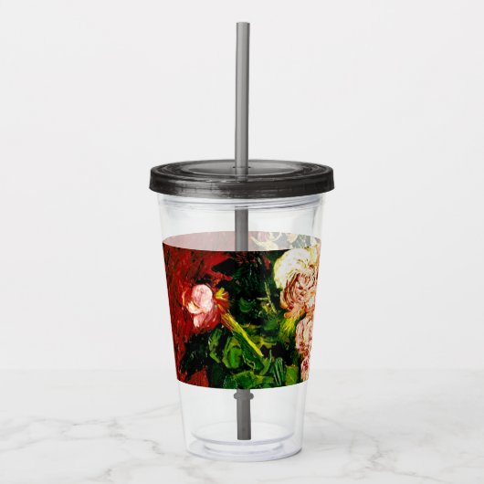 ヴァンゴッホ牡丹とバラ アクリルタンブラー (正面)