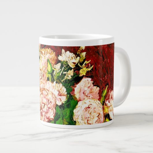 ヴァンゴッホ牡丹とバラ ジャンボコーヒーマグカップ (正面右)