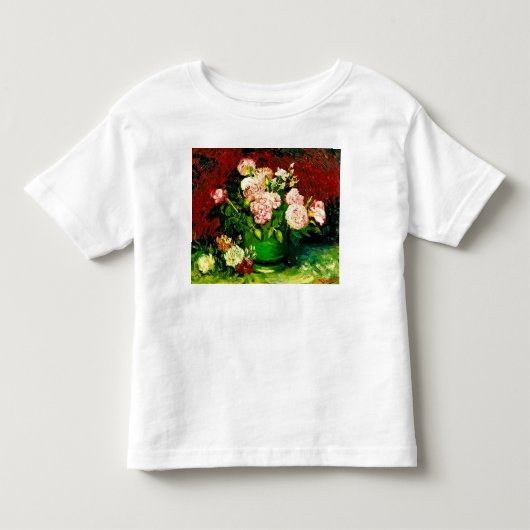 ヴァンゴッホ牡丹とバラ トドラーTシャツ (正面)