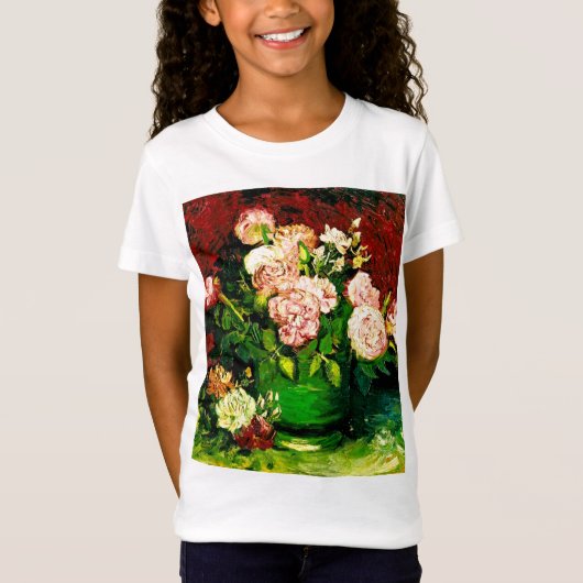 ヴァンゴッホ牡丹とバラ Tシャツ (正面)