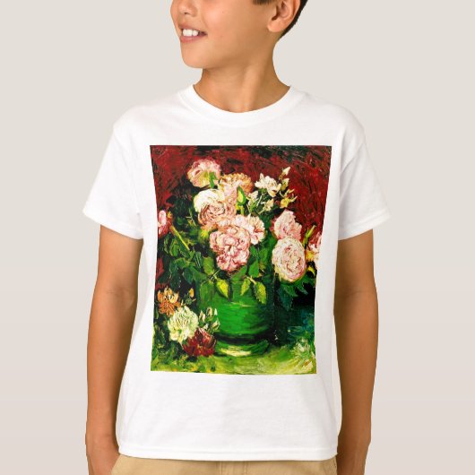 ヴァンゴッホ牡丹とバラ Tシャツ (正面)