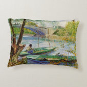 ヴァンゴッホ魚釣りの春、ポンデクリシー アクセントクッション (裏面)
