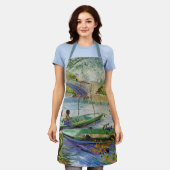 ヴァンゴッホ魚釣りの春、ポンデクリシー エプロン (着用した状態)