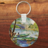 ヴァンゴッホ魚釣りの春、ポンデクリシー キーホルダー (正面)