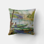 ヴァンゴッホ魚釣りの春、ポンデクリシー クッション (裏面)