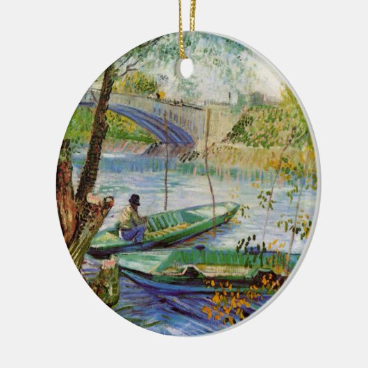 ヴァンゴッホ魚釣りの春、ポンデクリシー セラミックオーナメント (左)
