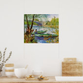 ヴァンゴッホ魚釣りの春、ポンデクリシー ポスター (キッチン)