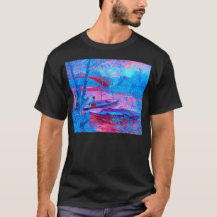 ヴァンゴッホ魚釣りイン春レミ有名ヴィンテージアート Tシャツ