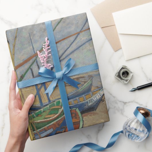 ヴァンゴッホ魚釣りボーツオンザホテルビーチアットレセイント ラッピングペーパー (ギフト)