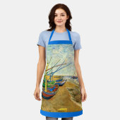 ヴァンゴッホ魚釣りボーツビーチアットサイントマリーズ エプロン (着用した状態)
