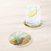 ヴァンゴッホ魚釣りボーツビーチアットサイントマリーズ コースター (側面)