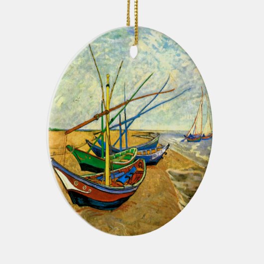 ヴァンゴッホ魚釣りボーツビーチアットサイントマリーズ セラミックオーナメント (右)