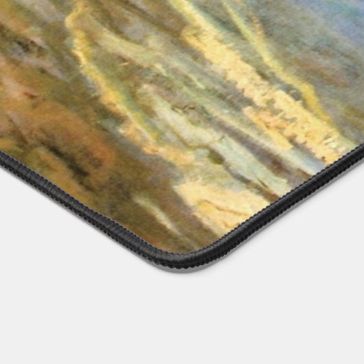 ヴァンゴッホ魚釣りボーツビーチアットサイントマリーズ デスクマット (コーナー)