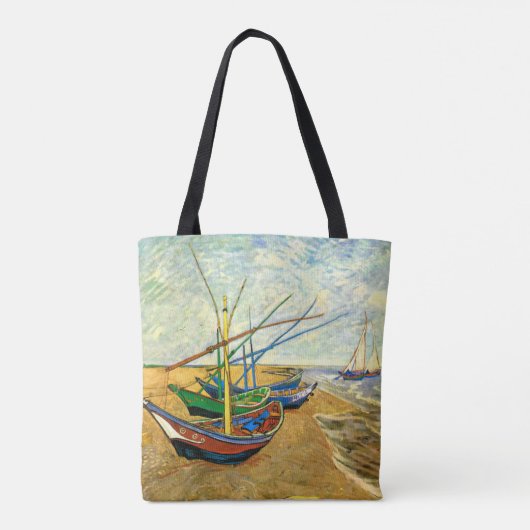 ヴァンゴッホ魚釣りボーツビーチアットサイントマリーズ トートバッグ (裏面)