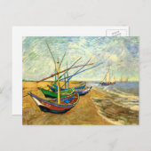 ヴァンゴッホ魚釣りボーツビーチアットサイントマリーズ ポストカード (正面/裏面)