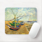 ヴァンゴッホ魚釣りボーツビーチアットサイントマリーズ マウスパッド (マウス)