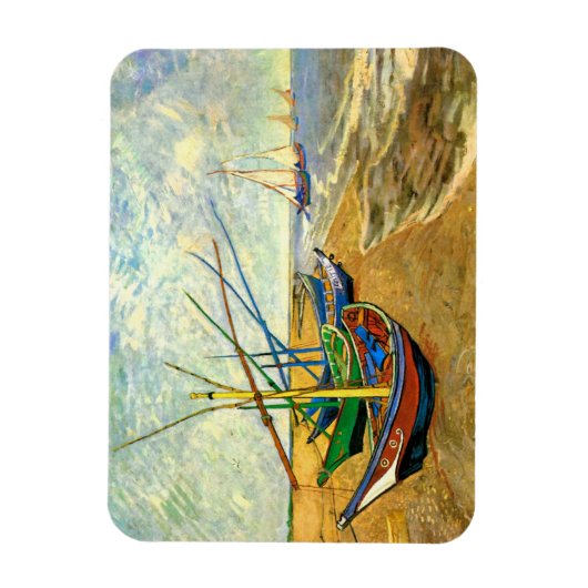ヴァンゴッホ魚釣りボーツビーチアットサイントマリーズ マグネット (縦)
