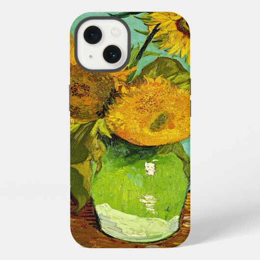 ヴァンゴッホ – ひまわりの花、3 iPhoneケース (裏面)