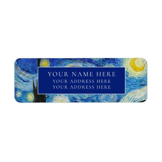 ヴァンゴッホ「スタリーナイト」差出人住所ラベル ラベル (正面)
