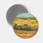 ヴァンゴッホ：モンマジュールでラクルで収穫 マグネット (正面/裏面)