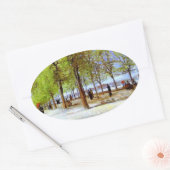 ヴァンゴッホ:ルクセンブルクの庭園のテラス 楕円形シール (封筒)