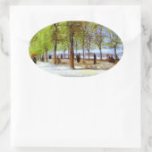 ヴァンゴッホ:ルクセンブルクの庭園のテラス 楕円形シール (バッグ)