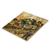 ヴァンゴッホ:太陽の下で草葺きコテージ タイル (側面)