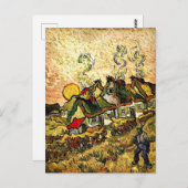 ヴァンゴッホ：太陽の下で草葺きコテージ ポストカード (正面/裏面)