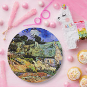 ヴァンゴッホ – 茅葺き屋根の家 ペーパープレート (パーティー)