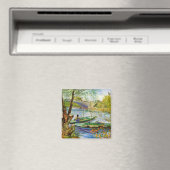 ヴァンゴッホ-魚釣りイン春 マグネット (インサイチュ (食洗機))