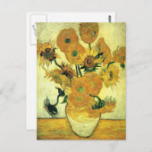 ヴァンゴッホ- 14個のひまわりの静物の花瓶 ポストカード (正面/裏面)