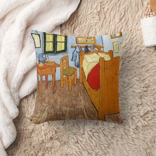 ヴァンゴッホ:1889年アルルのヴィンセントの寝室 クッション (ブランケット)