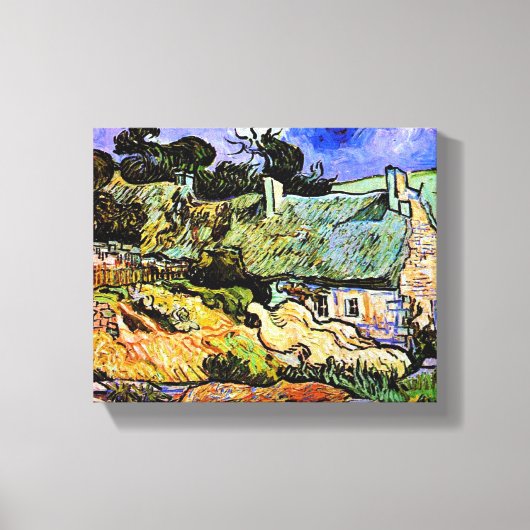 ヴァンゴルホ – 茅葺き屋根の家コルドヴィル キャンバスプリント (正面)