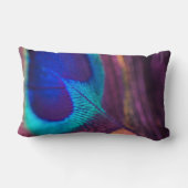 ヴァンテージパープルとアクアブルーカットピーコックフェザー ランバークッション (裏面)