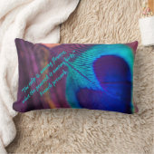 ヴァンテージパープルとアクアブルーカットピーコックフェザー ランバークッション (ブランケット)