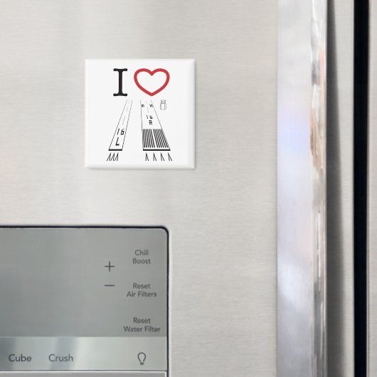 ヴァンヌイズ空港ランウェイ16Lおよび16R正方形マグネット マグネット (インサイチュ (冷蔵庫))