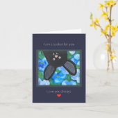 ヴァンパイアおもしろいこうもりキュートお洒落ゴシックバレンタイン カード (黄色い花)