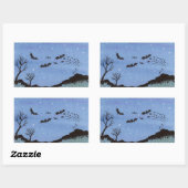 ヴァンパイアこうもりハロウィーン 長方形シール (シート)