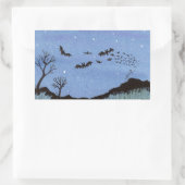 ヴァンパイアこうもりハロウィーン 長方形シール (バッグ)